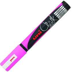 Μαρκαδόρος υγρής κιμωλίας UNI CHALK MARKER PWE-5M FLUO-PINK