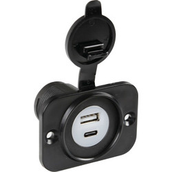 ΠΡΙΖΑ ΑΝΑΠΤΗΡΑ ΜΕ ΚΑΠΑΚΙ ΚΑΙ 2 ΘΥΡΕΣ USB (A+C) 12/24V 3000mA 15W ΜΑΥΡΗ FAST CHARGE LAMPA - 1 TEM. L3912.0