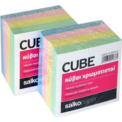 Salko Paper Χρωματιστά Χαρτάκια Σημειώσεων σε Κύβο 600 Φύλλων 9x9cm 020361