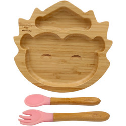 BabyCloud Βρεφικό Σετ Φαγητού Bamboo Hedgehog Ροζ 3τμχ