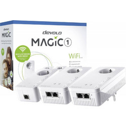 Devolo dLan Magic 1 WiFi 2-1-3 Powerline Τριπλό Kit για Ασύρματη Σύνδεση WiFi 5 με 2 Θύρες Ethernet & Passthrough Πρίζα