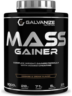 Galvanize Nutrition Mass Gainer Cookies & Cream Πρωτεΐνη Ορού Γάλακτος Όγκου 3kg