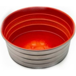 Leo Pet Stainless Steel Bowl Glossy Anti-slip Red 900ml