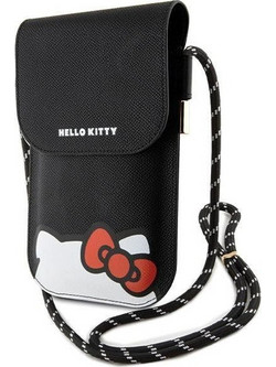 Hello Kitty Leather Hiding Kitty Cord bag - black