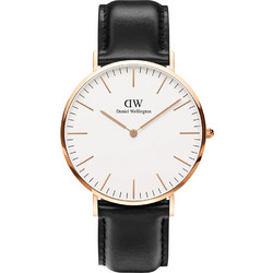 Daniel Wellington Ανδρικό Ρολόι με Μαύρο Δερμάτινο Λουράκι DW00100007