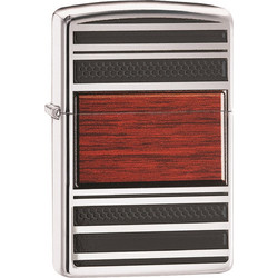 Zippo 28676 Steel And Wood High Polish Chrome