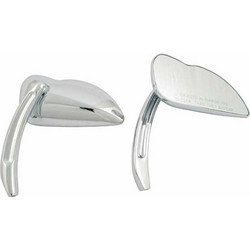 Leaf style, convex mirror set. Chrome