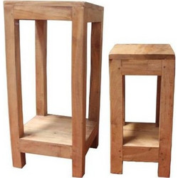 405141 ΑΝΘΟΣΤΗΛΕΣ NEXTDECO TRIBECA ΑΝΑΚΥΚΛΩΜΕΝΟ ΞΥΛΟ TEAK Υ60X27X27ΕΚ. - Υ50X19,5X19,5ΕΚ