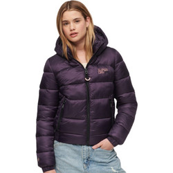 Superdry Γυναικείο Μπουφάν Χειμωνιάτικο Puffer Κοντό Μωβ W5011590A-1LF