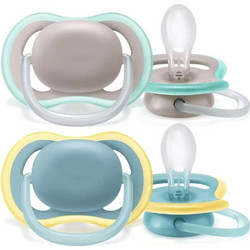 Philips Avent Ultra Air Ανατομικές Ορθοδοντικές Πιπίλες Σιλικόνης 18m+ Grey Blue 2τμχ SCF349