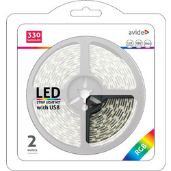Avide Avide LED Ταινία Blister 5V 7.2W SMD5050 30LED RGB IP65 2m 10210