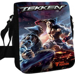 Μεσαίο Τσαντάκι ώμου Unisex Tekken, Takeposition 26ύψος x 25πλάτος cm, Μαύρο, 984-4622