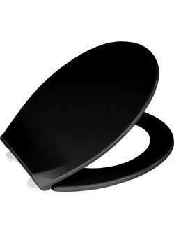 Wenko Καπάκι Λεκάνης Οβάλ Πλαστικό Soft Close Μαύρο 42x37.5cm 234431121