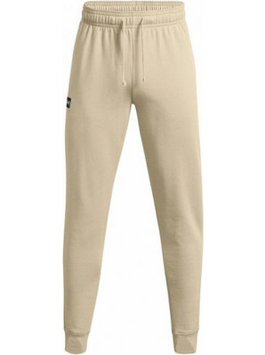Under Armour Rival Ανδρικό Παντελόνι Φόρμας Fleece με Λάστιχο Μπεζ 1357128-290