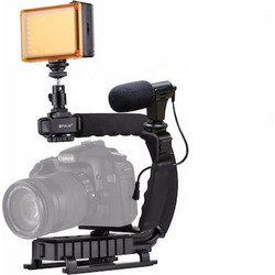 Σταθεροποιητής Κάμερας Χειρός Steadycam U-Grip Σχήματος C με Φωτισμό LED Puluz PKT3013