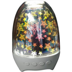 S609 Shinning Star Ηχείο Bluetooth με Ραδιόφωνο Λευκό Διαφανές