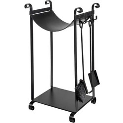 Ξυλοθήκη Viometal 530 Οντάριο Μαύρο 80x50x38cm