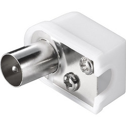 GOOBAY βύσμα coaxial 11502, γωνιακό, αρσενικό, λευκό, 10τμχ