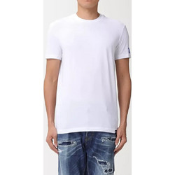 DSQUARED2 ΜΠΛΟΥΖΑ T-shirt Κοντομάνικο ΛΕΥΚΟ ME LOGO STO MANIKI SLIM FIT