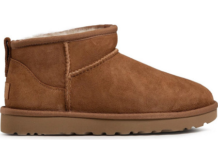 UGG Ultra Classic Mini Γυναικεία Μποτάκια Suede Ταμπά με Γούνα 1116109-CHE