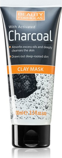 Μάσκα Προσώπου Beauty Formulas Activated Charcoal Deep Absorbing Clay Mask 100ml