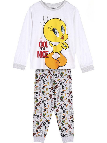 Πυτζάμες παιδικές Long Pyjamas Single Jersey Looney Tunes Tweety 100% βαμβάκι 2900000193