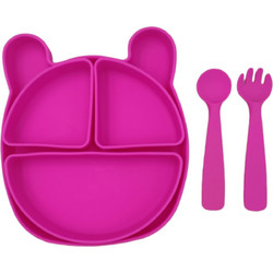 BabyCloud Βρεφικό Σετ Φαγητού Σιλικόνης Fuchsia 4τμχ