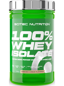 Scitec Nutrition 100% Whey Isolate Cookies & Cream Πρωτεΐνη Ορού Γάλακτος Γράμμωσης Χωρίς Γλουτένη 700gr