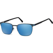 Sunoptic SRB-917G 53 Ανδρικά Γυαλιά Ηλίου Τετράγωνα Μεταλλικά Μαύρα με Μπλε Φακό
