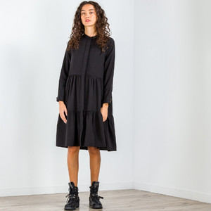 Cotton candy Midi Καθημερινό Φόρεμα Μαύρο 1194-KL-10-800