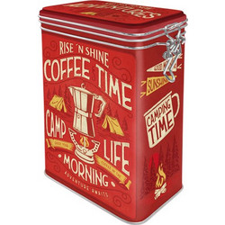 Nostalgic Μεταλλικό κουτί καπάκι με κλιπ Camp Coffee Time
