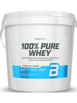 Biotech USA 100% Pure Whey Bourbon Vanilla Πρωτεΐνη Ορού Γάλακτος Γράμμωσης Χωρίς Γλουτένη 4kg