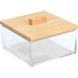 ESTIA ΚΟΥΤΙ ΑΠΟΘΗΚΕΥΣΗΣ & ΟΡΓΑΝΩΣΗΣ BAMBOO ESSENTIALS ΤΕΤΡΑΓΩΝΟ 9x9x6cm ΜΕ ΚΑΠΑΚΙ ESTIA 02-17675