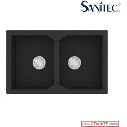 Sanitec Ultra Granite 806 Υποκαθήμενος Νεροχύτης Γρανίτη Αντιστρεφόμενος Ματ Grafite 79x50cm