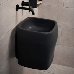 Athos Black Matt 37x39 - Κρεμαστος Νιπτήρας Μπανιου