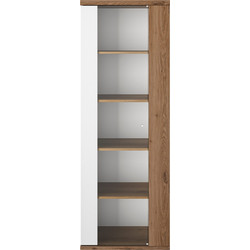 Otello βιτρίνα με μία πόρτα 64x45x178εκ. Helvezia Oak / Λευκό - Epiploworld