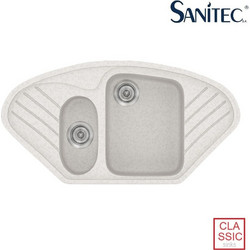 Sanitec Classic 302 Επικαθήμενος Νεροχύτης Οβάλ Γρανίτη Ματ Metallic Ice 96x51cm