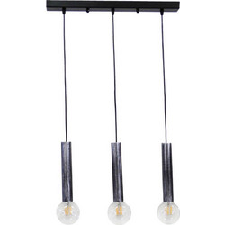 Heronia Lighting Κρεμαστό Φωτιστικό Οροφής Ράγα Τρίφωτο Ασημί 34-0203