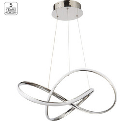 Home Lighting Malbera SE LED 60 Κρεμαστό Φωτιστικό Οροφής Μονόφωτο LED με Θερμό Λευκό Φως Ασημί 77-8127 Chrome