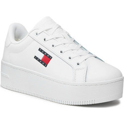 Tommy Jeans Γυναικεία Sneakers Flatforms Λευκά EN0EN02518-YBS