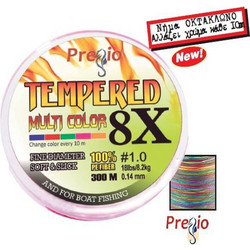 Pregio Tempered Braid 300m 0.25mm Multi-color X8 Νήμα