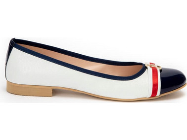 G7065BLW Γυναικεία Μπαλαρίνα Υπερμεγέθης Blondie Μπλε-Λευκό