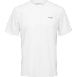 T-SHIRT SELECTED SLHASPEN LOGO SS TEE O-NECK TEE W BRIGHT WHITE SELECTED