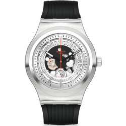 Swatch Ανδρικό Ρολόι Αυτόματο με Μαύρο Καουτσούκ Λουράκι YIS431
