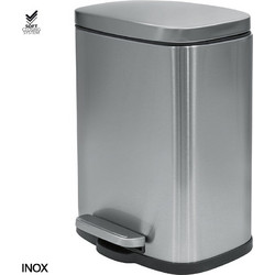 ΧΑΡΤΟΔΟΧΕΙΟ-ΚΑΔΟΣ ΜΠΑΝΙΟΥ 5LT INOX - ΣΑΤΙΝΕ ΜΑΤ SOFT CLOSE