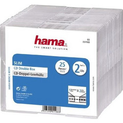1x25 Hama CD Jewel Case Slim Double 51168 (51168)