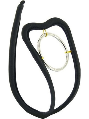 Bikini cu Inel Metalic fara Bretele Black S-L