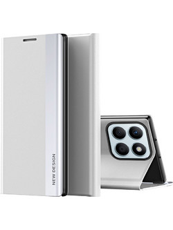 Θήκη Honor X8b New Design Leather Stand Cover από συνθετικό δέρμα λευκό