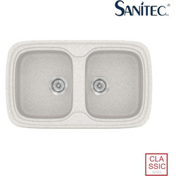 Sanitec Classic 312 Επικαθήμενος Νεροχύτης Γρανίτη Ματ Metallic Ice 82x50cm