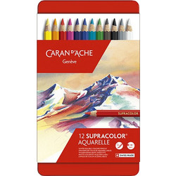 Caran d'Ache Supracolor Aquarelle Κασετίνα Ξυλομπογιές Ακουαρέλας Σετ 12τμχ